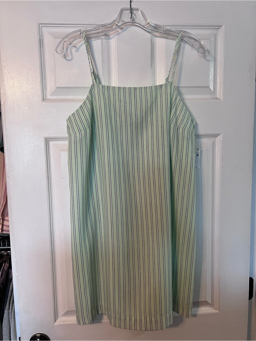 Sleeveless Mint Green Striped Summer Dress